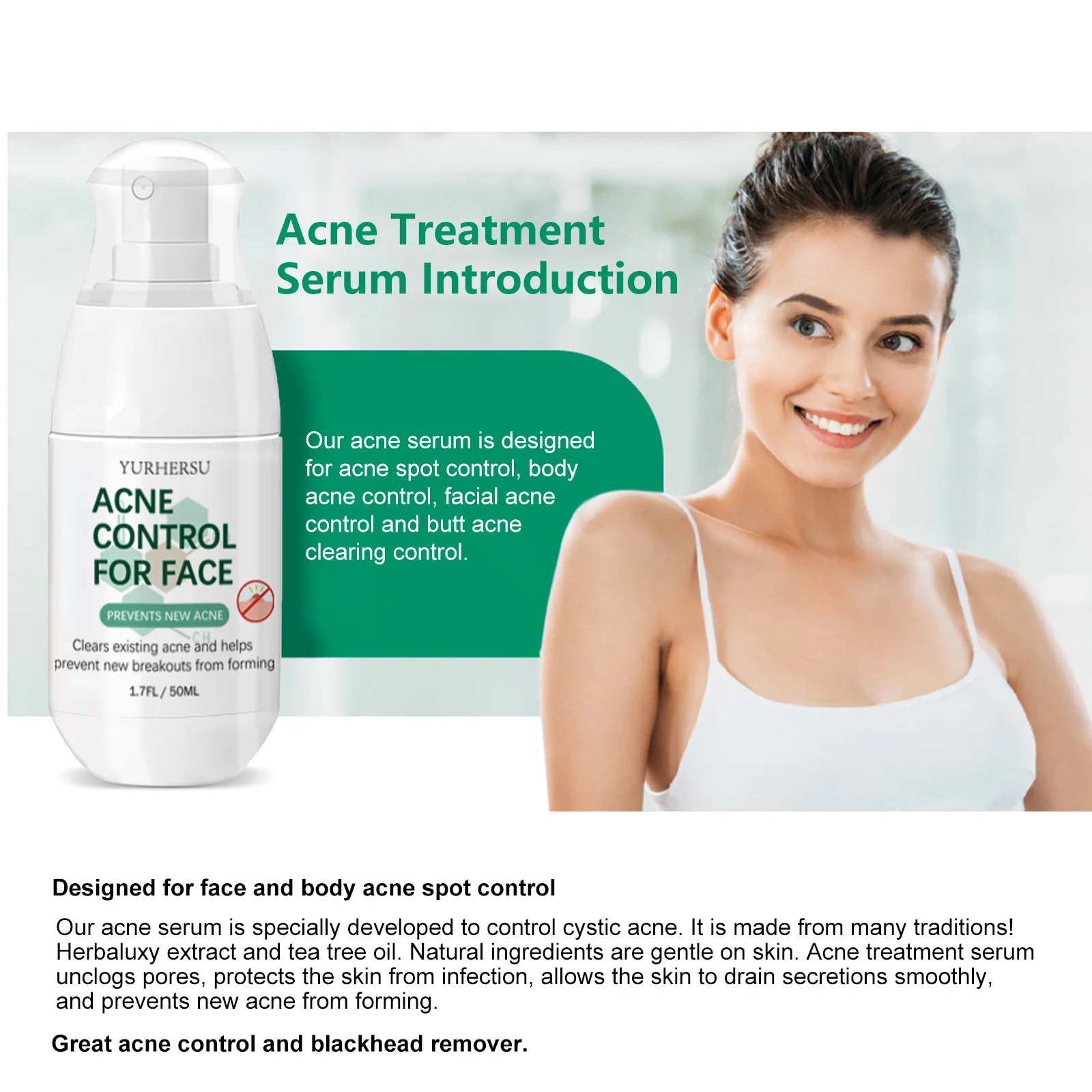 YURHERSU Acne Control Cream for Face - Minimizes Pores, Hydrates & Prevents Breakouts 1 acne control face cream spu760487949359 desc 1