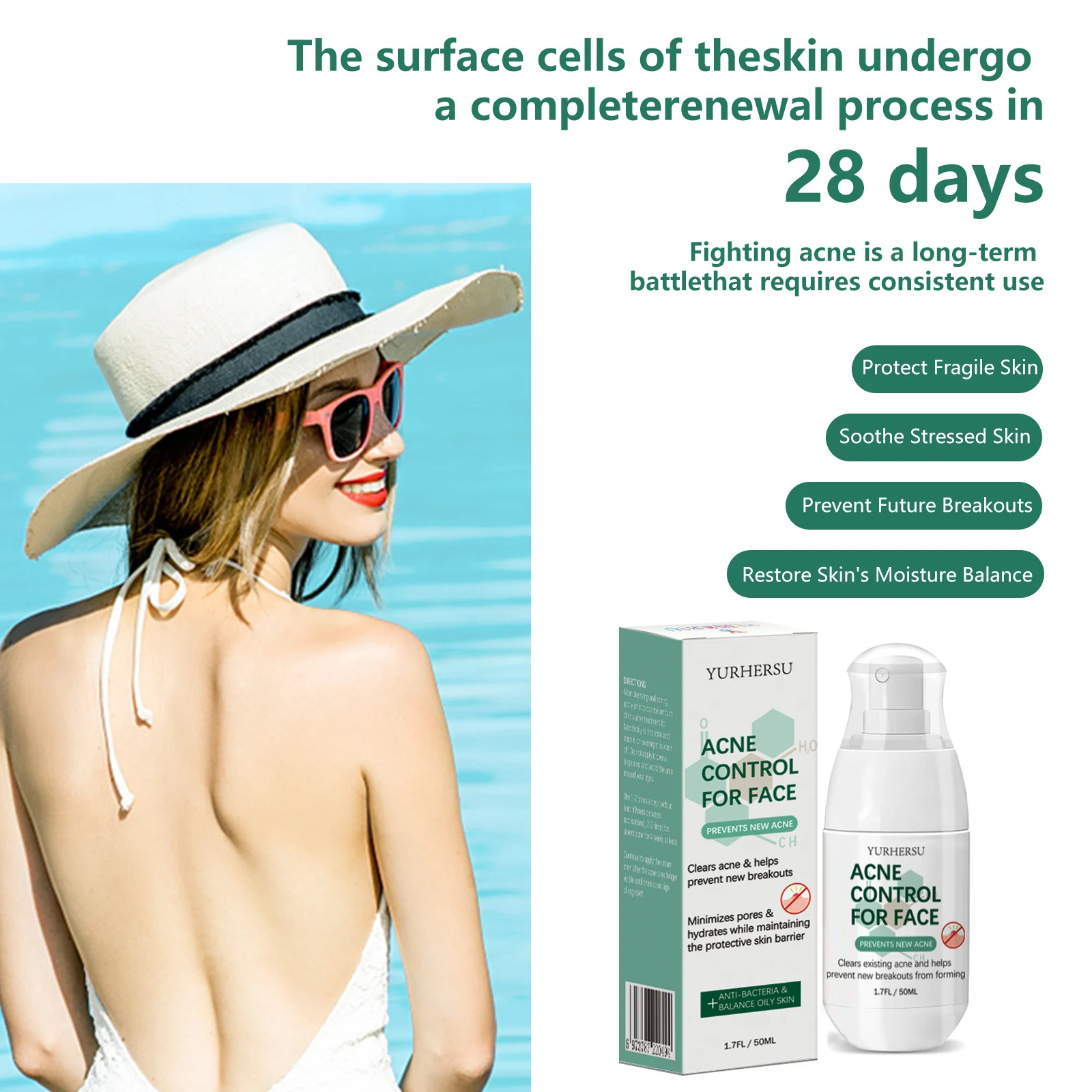 YURHERSU Acne Control Cream for Face - Minimizes Pores, Hydrates & Prevents Breakouts 9 acne control face cream spu760487949359 desc 9