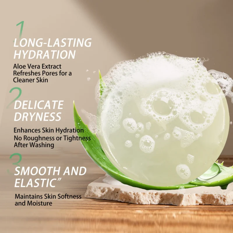 YURHERSU Aloe Vera Soap with Olive Extract for Cleansing, Moisturizing & Exfoliating