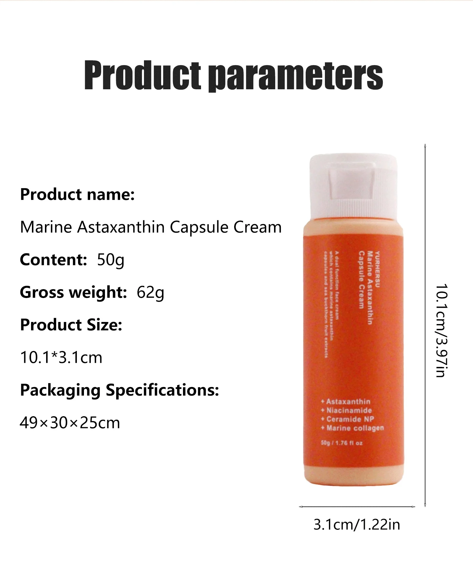 YURHERSU Marine Astaxanthin Capsule Cream - Brightening, Hydrating & Anti-Aging Face Cream 1 astaxanthin capsule cream spu993805425708 desc 1