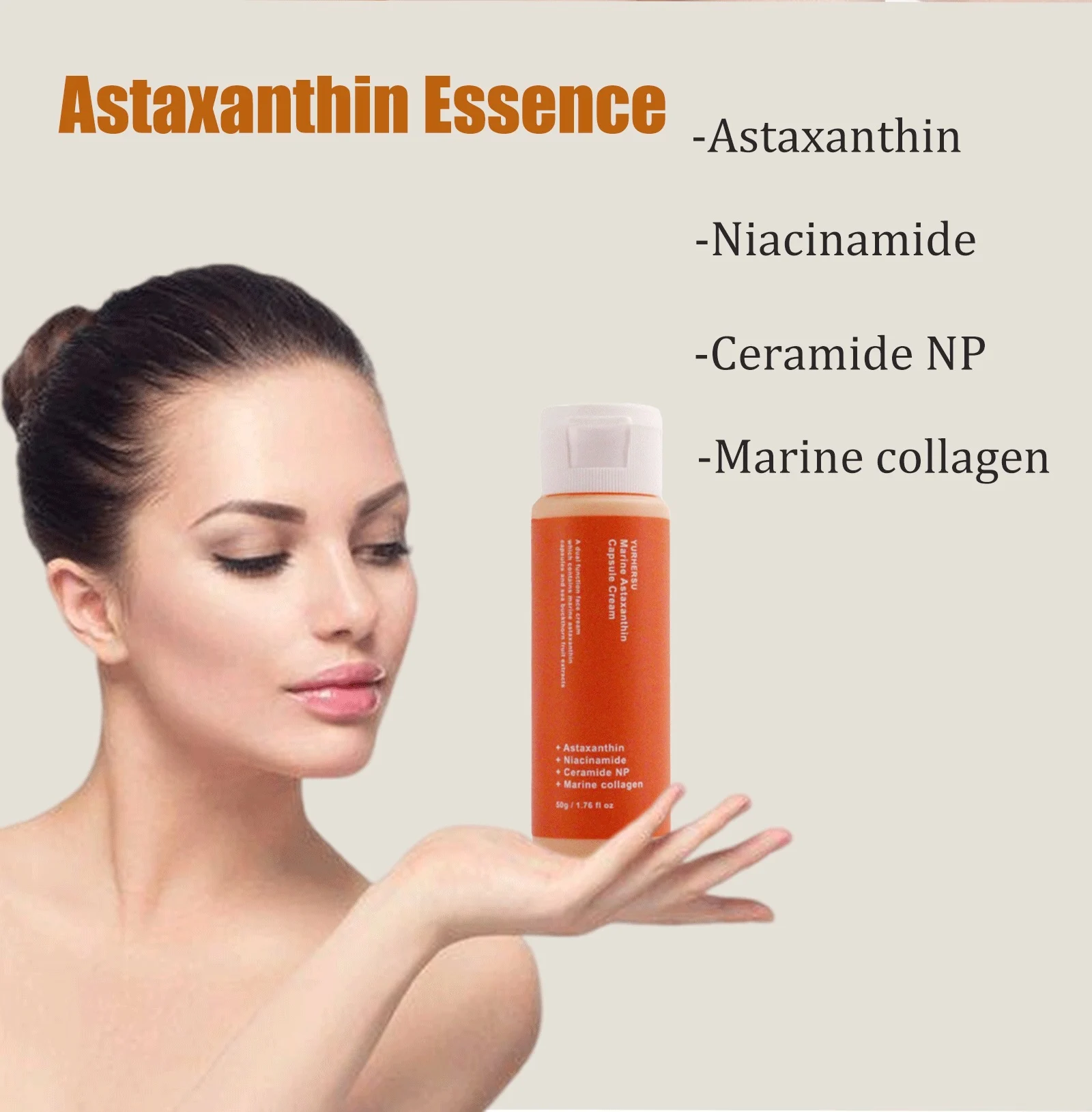 YURHERSU Marine Astaxanthin Capsule Cream - Brightening, Hydrating & Anti-Aging Face Cream 3 astaxanthin capsule cream spu993805425708 desc 3