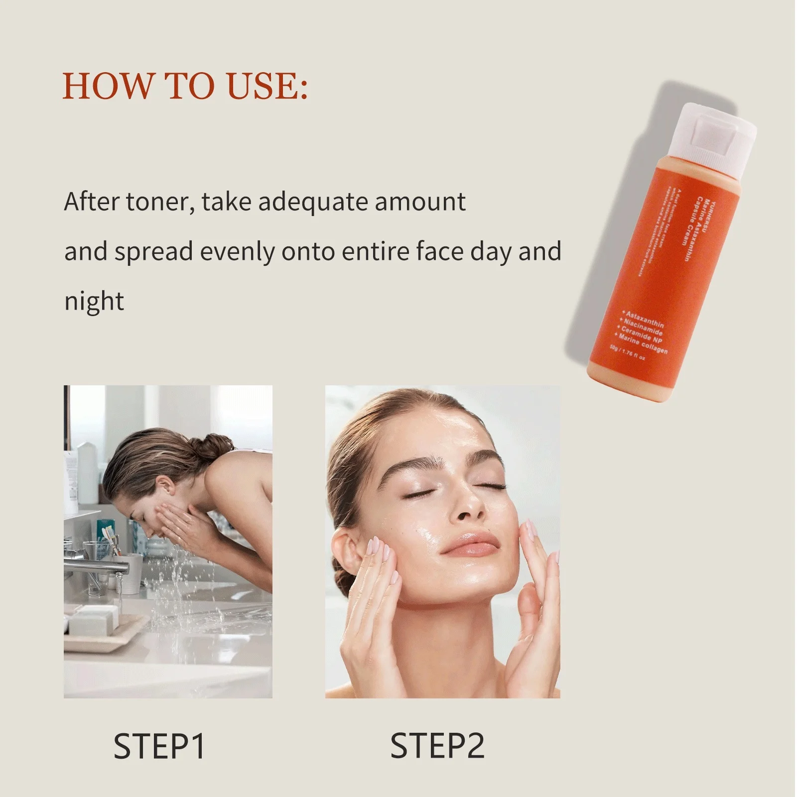 YURHERSU Marine Astaxanthin Capsule Cream - Brightening, Hydrating & Anti-Aging Face Cream 4 astaxanthin capsule cream spu993805425708 desc 4