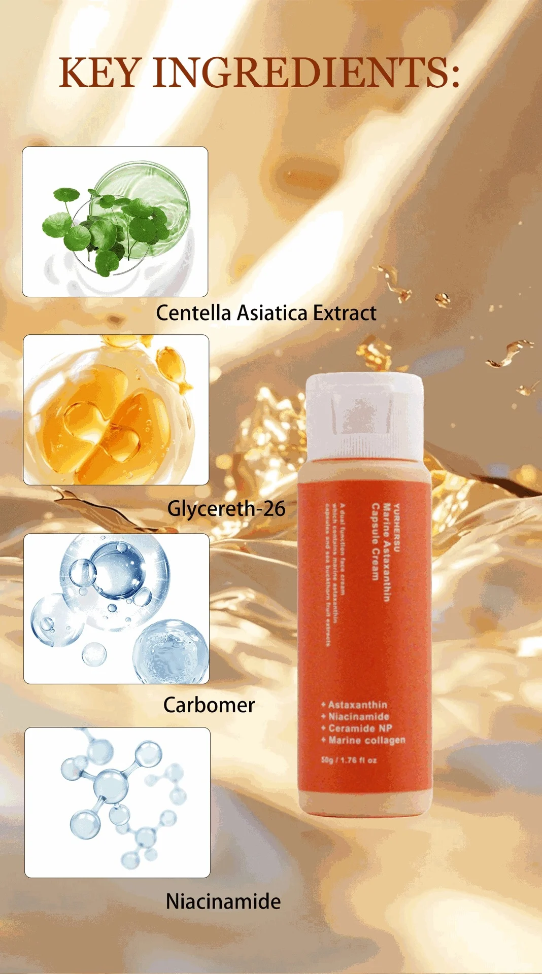 YURHERSU Marine Astaxanthin Capsule Cream - Brightening, Hydrating & Anti-Aging Face Cream 5 astaxanthin capsule cream spu993805425708 desc 5