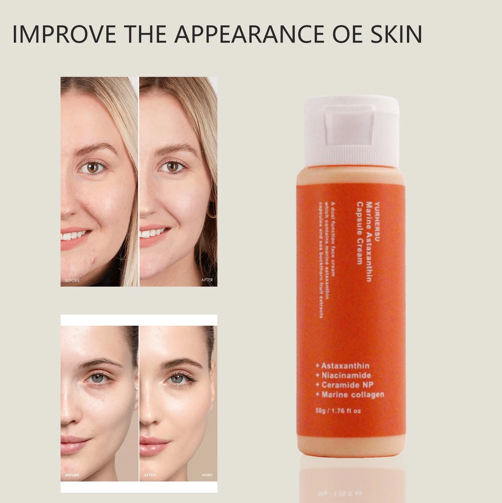 YURHERSU Marine Astaxanthin Capsule Cream - Brightening, Hydrating & Anti-Aging Face Cream 7 astaxanthin capsule cream spu993805425708 desc 7