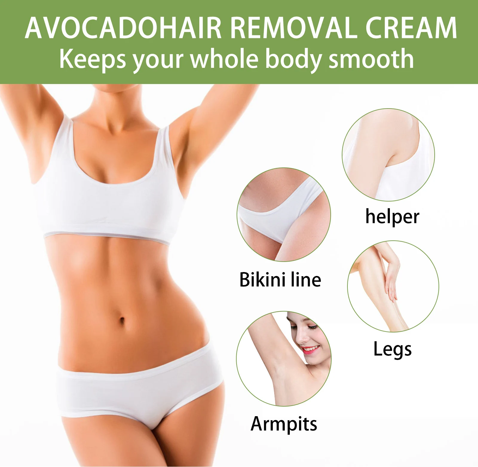 YURHERSU Avocado Hair Removal Cream - Gentle, Fast-Action, for All Skin Types 5 avocado hair removal cream spu952618970105 desc 5