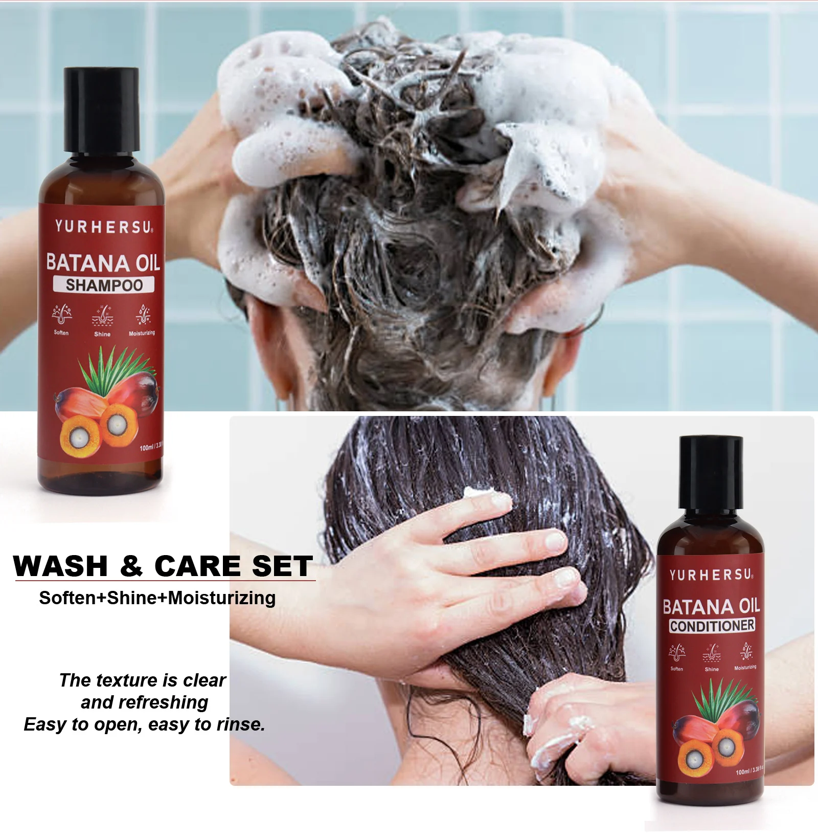 YURHERSU Batana Oil Shampoo and Conditioner Set for Soft, Shiny, Moisturized Hair 4 batana oil shampoo conditioner set spu957875111661 desc 4