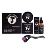 YURHERSU Sandalwood Beard Care Kit - Balm, Oil, Roller for Moisturizing & Styling