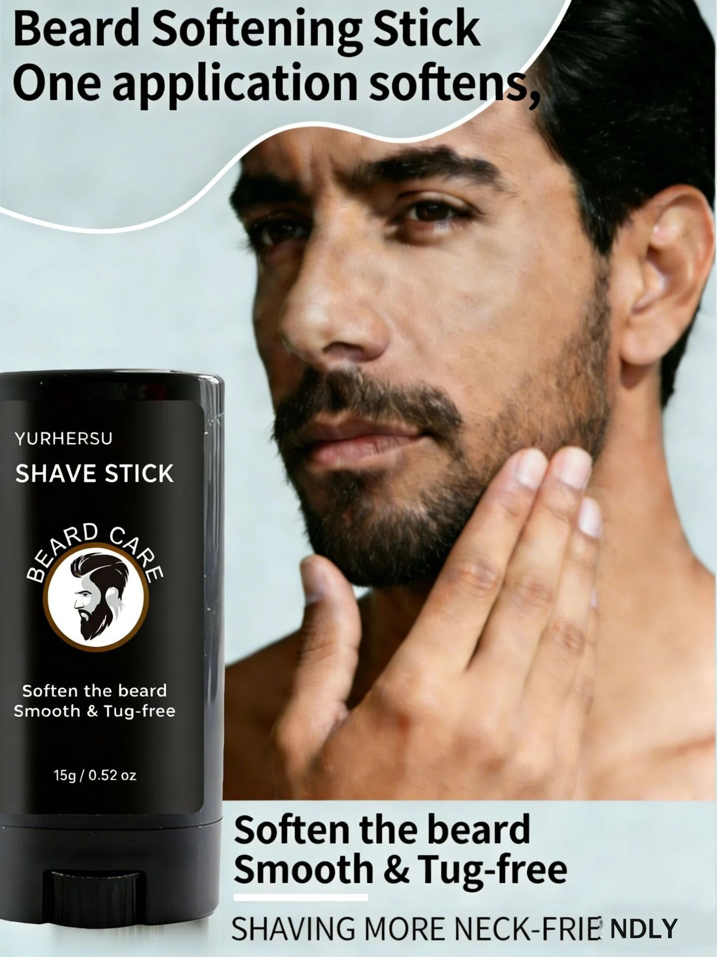 YURHERSU Shave Stick for Men - Beard Softening, Reduces Tugging, 15g 2 beard shave softening stick spu1015336713070 desc 2