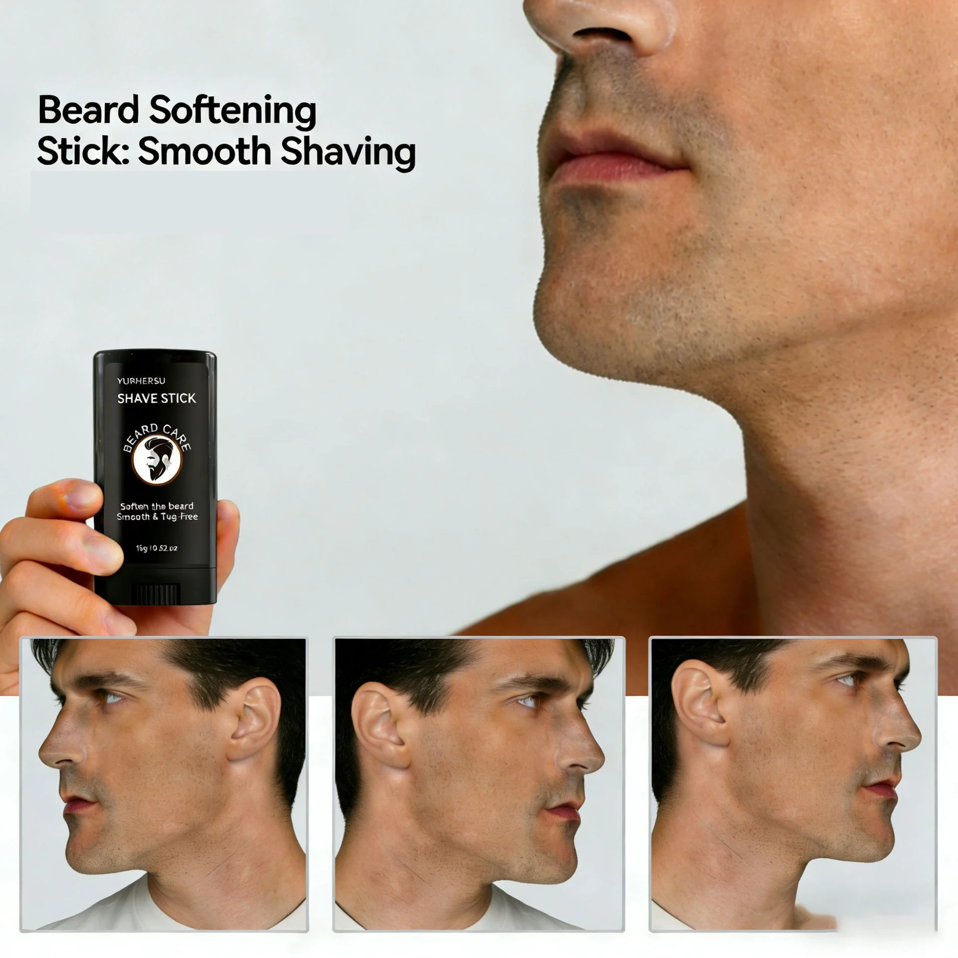 YURHERSU Shave Stick for Men - Beard Softening, Reduces Tugging, 15g 4 beard shave softening stick spu1015336713070 desc 4