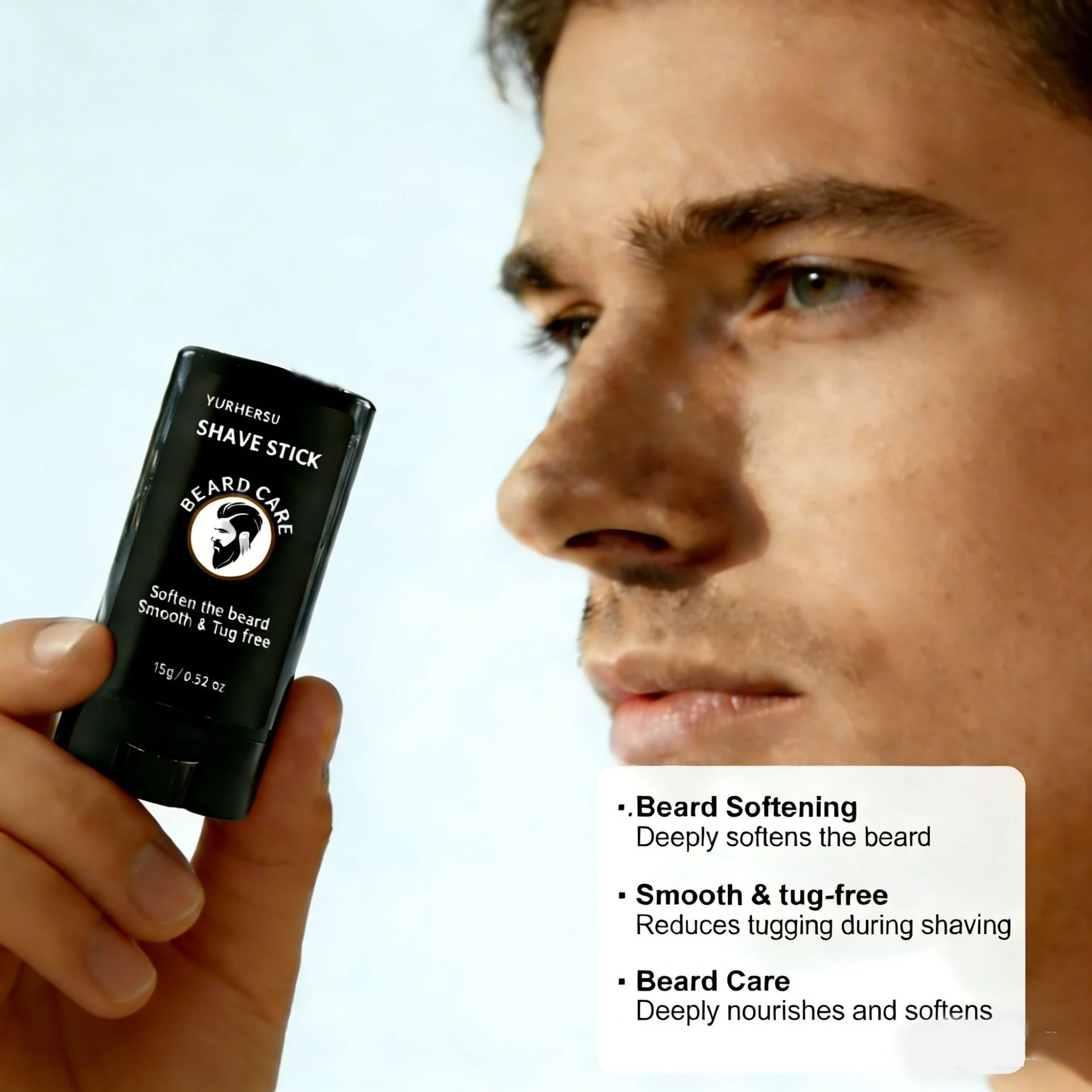 YURHERSU Shave Stick for Men - Beard Softening, Reduces Tugging, 15g 6 beard shave softening stick spu1015336713070 desc 6