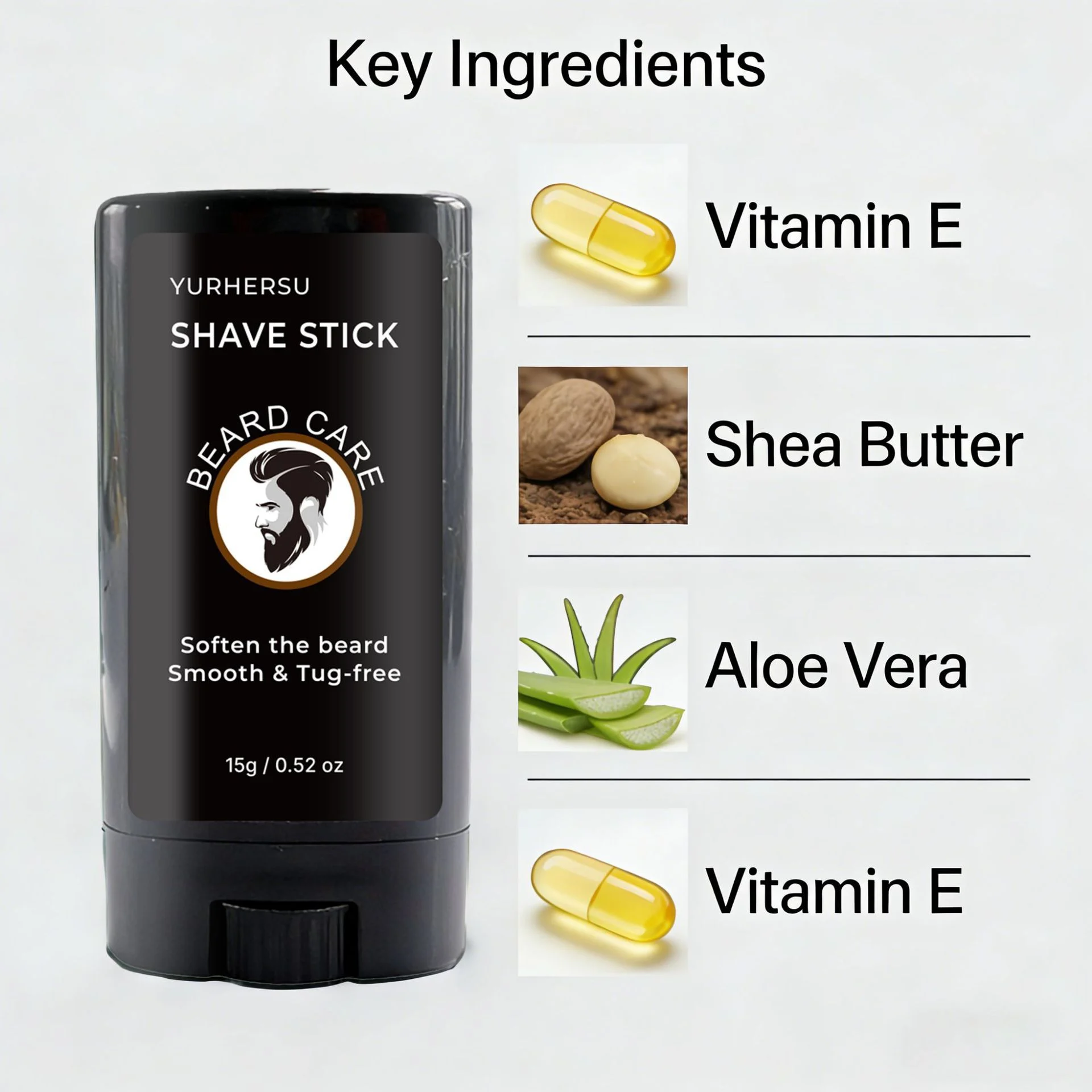 YURHERSU Shave Stick for Men - Beard Softening, Reduces Tugging, 15g 9 beard shave softening stick spu1015336713070 desc 9