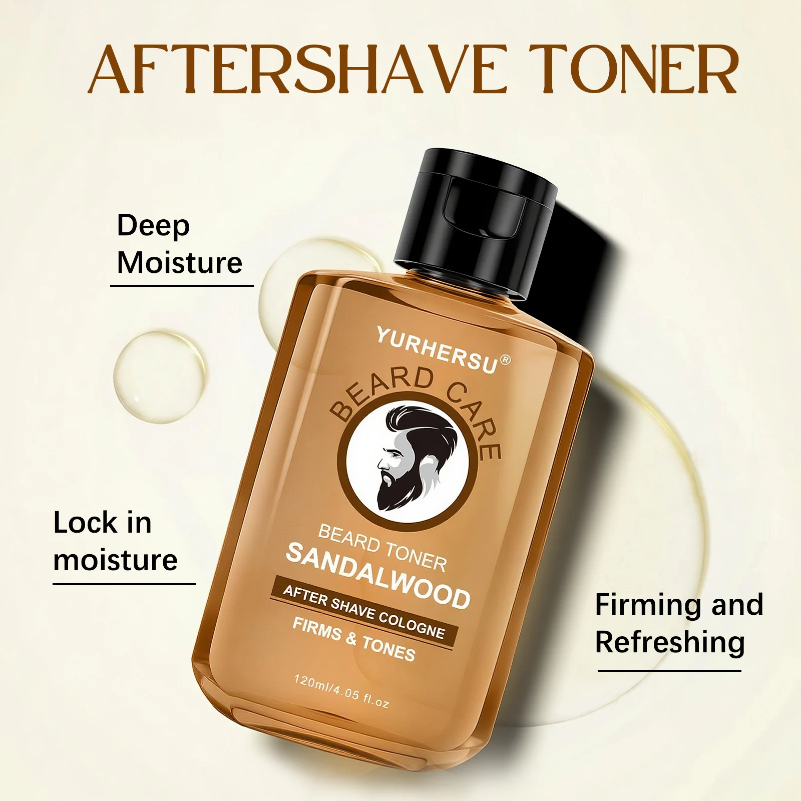 YURHERSU Beard Toner Sandalwood After Shave Cologne Firming & Toning 120ml 5 beard toner after shave spu950092300785 desc 5
