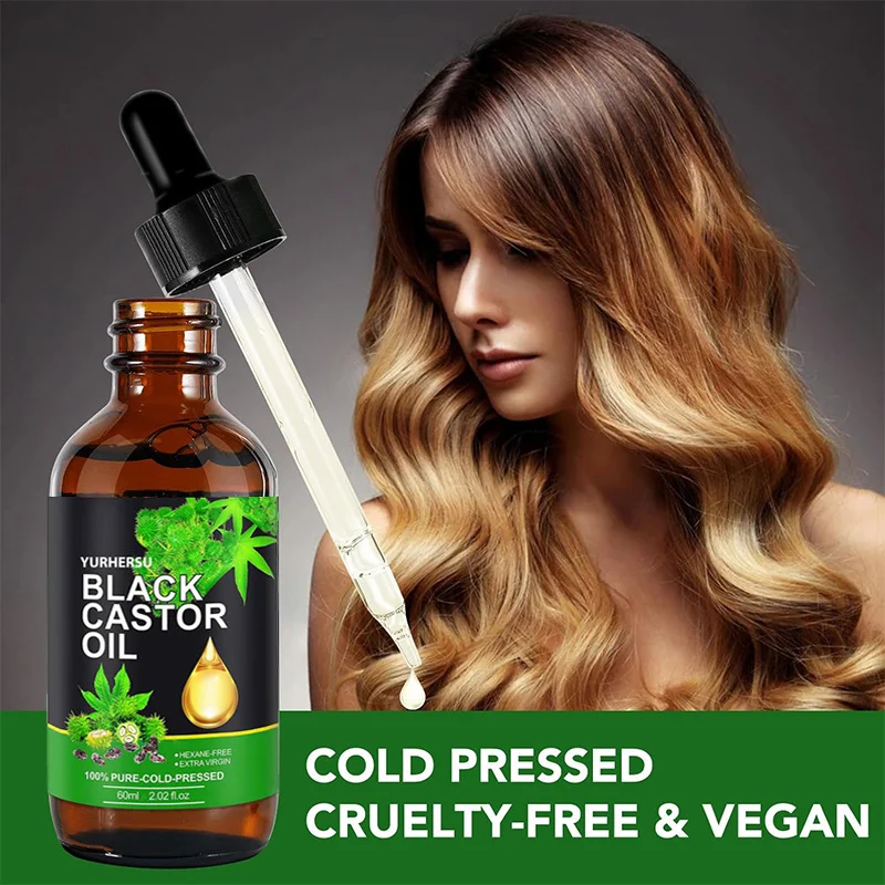 YURHERSU Black Castor Oil - Hexane-Free, 100% Pure Cold-Pressed for Hair, Skin, Nails 1 black castor oil spu903961768447 desc 1