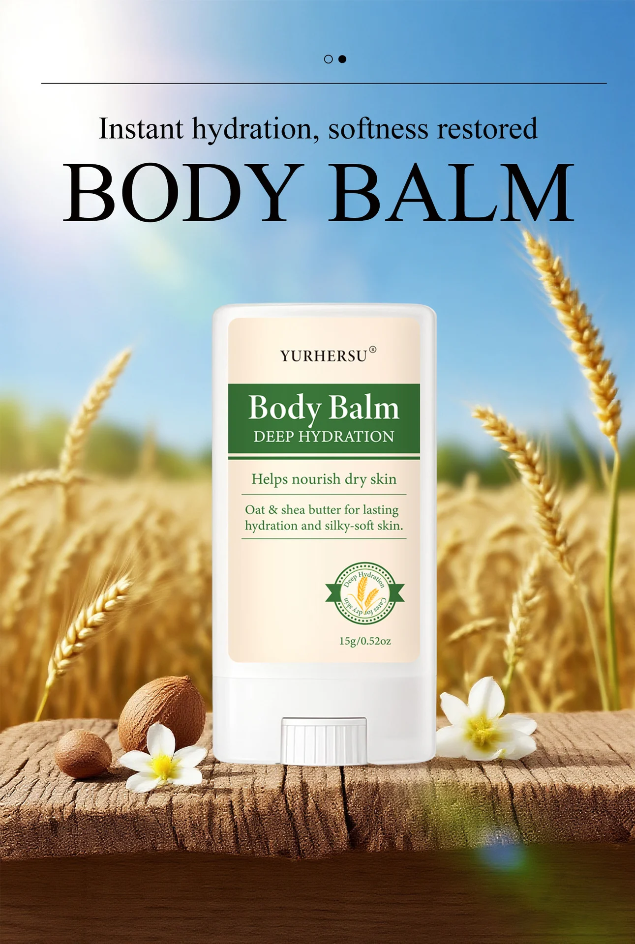 YURHERSU Body Balm with Oat & Shea Butter for Deep Hydration and Soft Skin 2 body balm moisturizer spu971641060303 desc 2