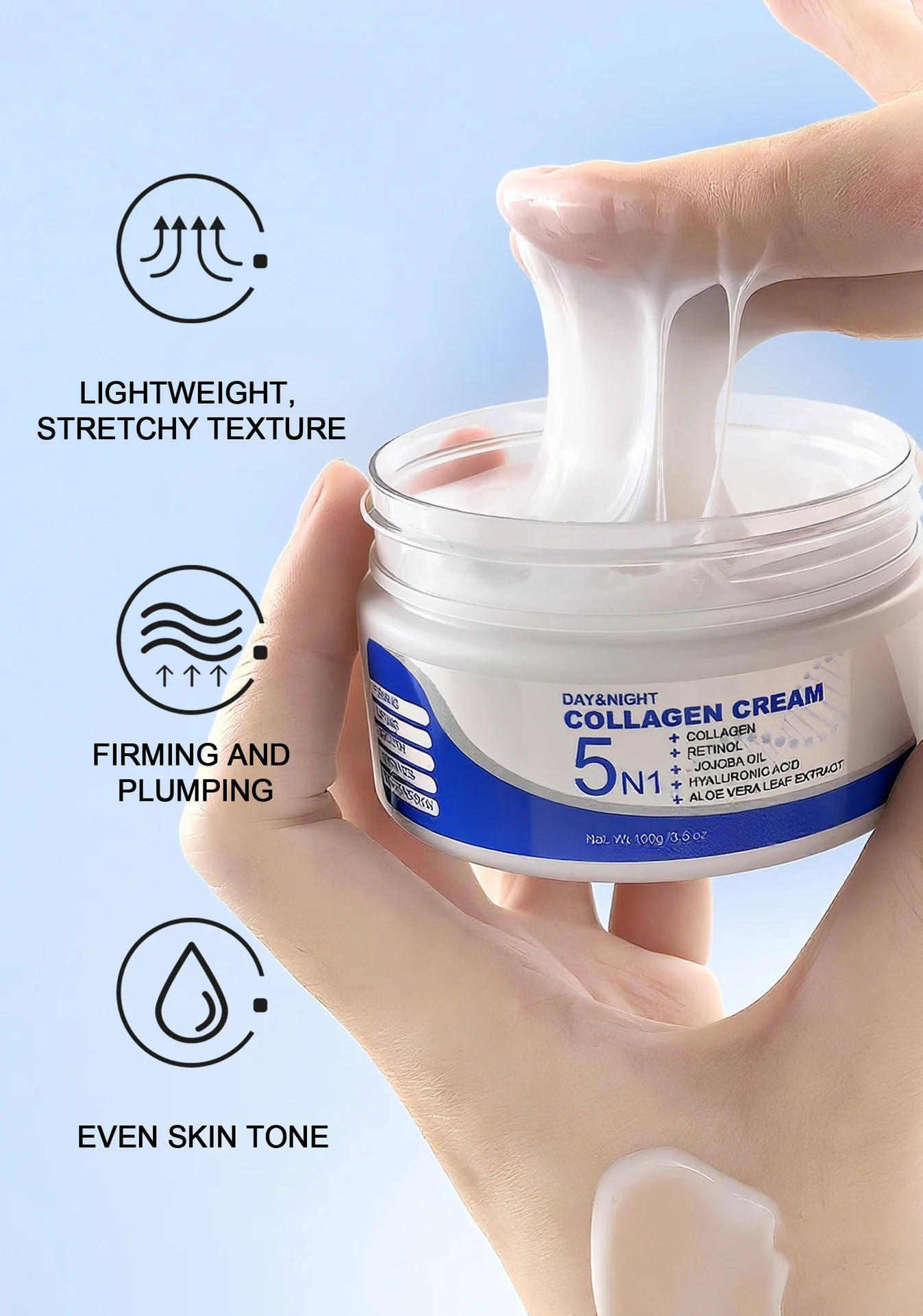 YURHERSU Collagen Cream with Retinol & Hyaluronic Acid for Firming & Hydration 3 collagen face cream spu957315549105 desc 3
