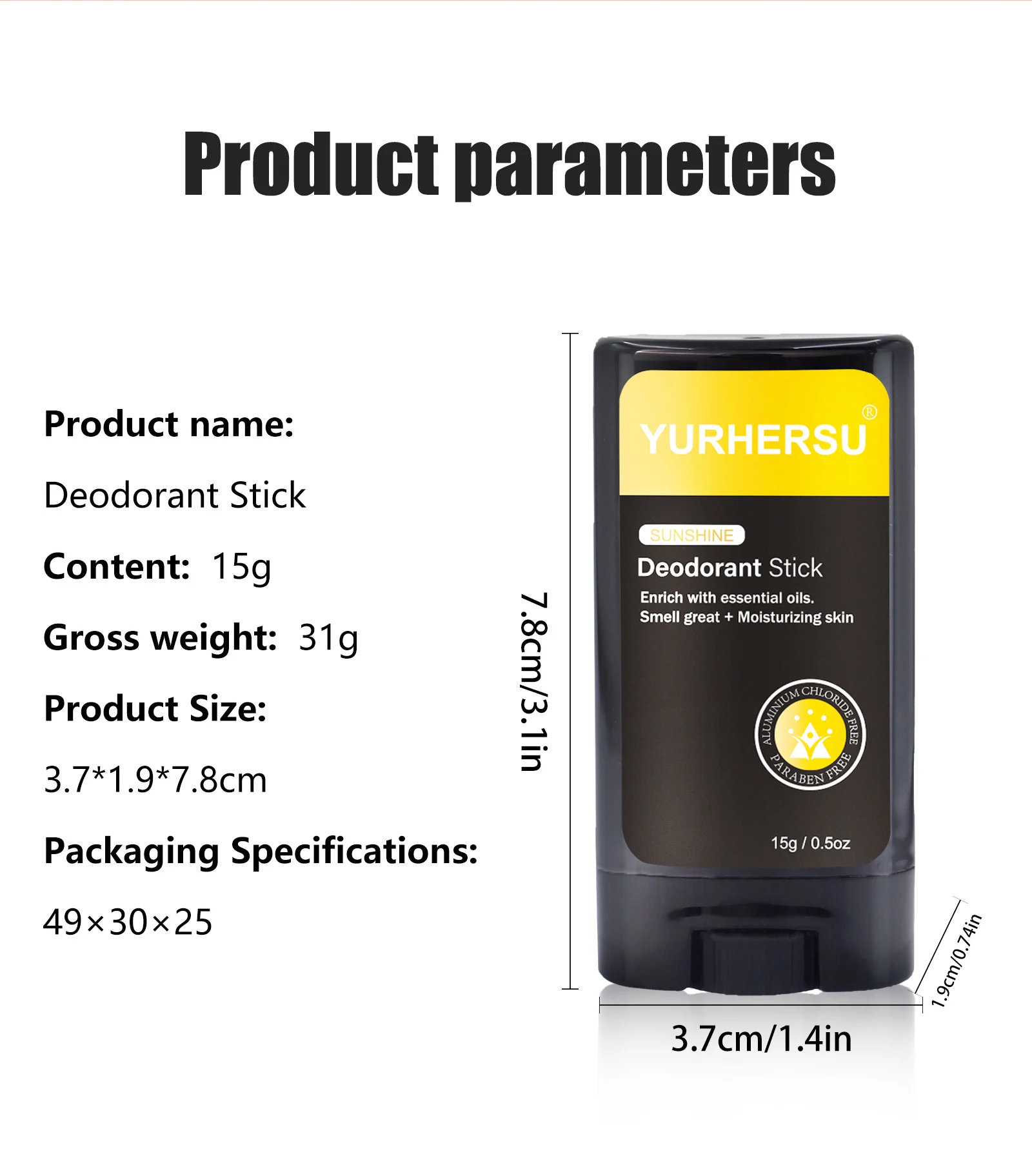 YURHERSU Deodorant Stick Set, Long Lasting Fresh Scent, Aluminum Free, Essential Oils 1 deodorant stick set spu953159425166 desc 1