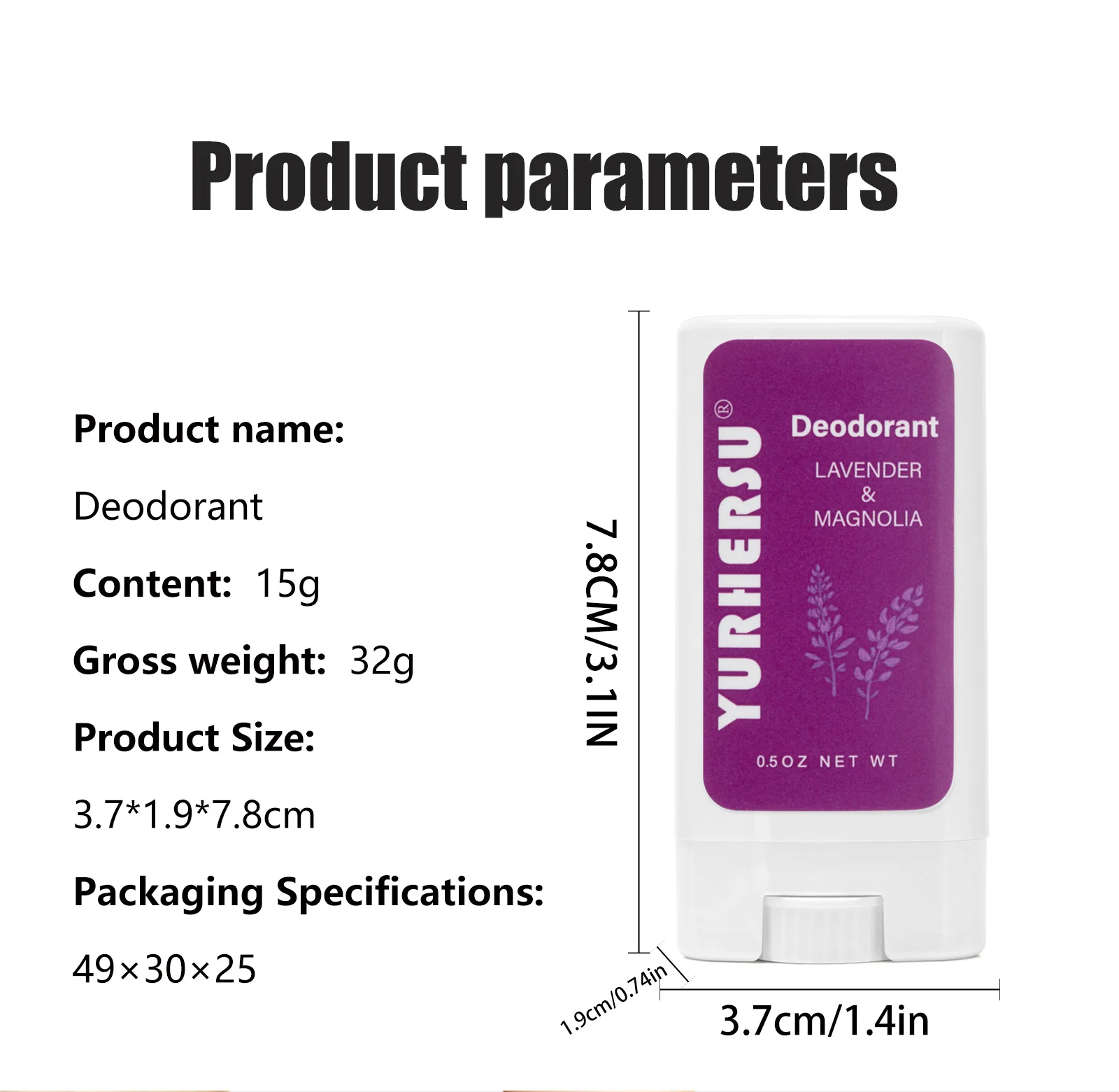 YURHERSU Long-Lasting Deodorant Stick, Lavender & Magnolia Scent, Gentle Odor Control 2 deodorant stick spu969046807249 desc 2