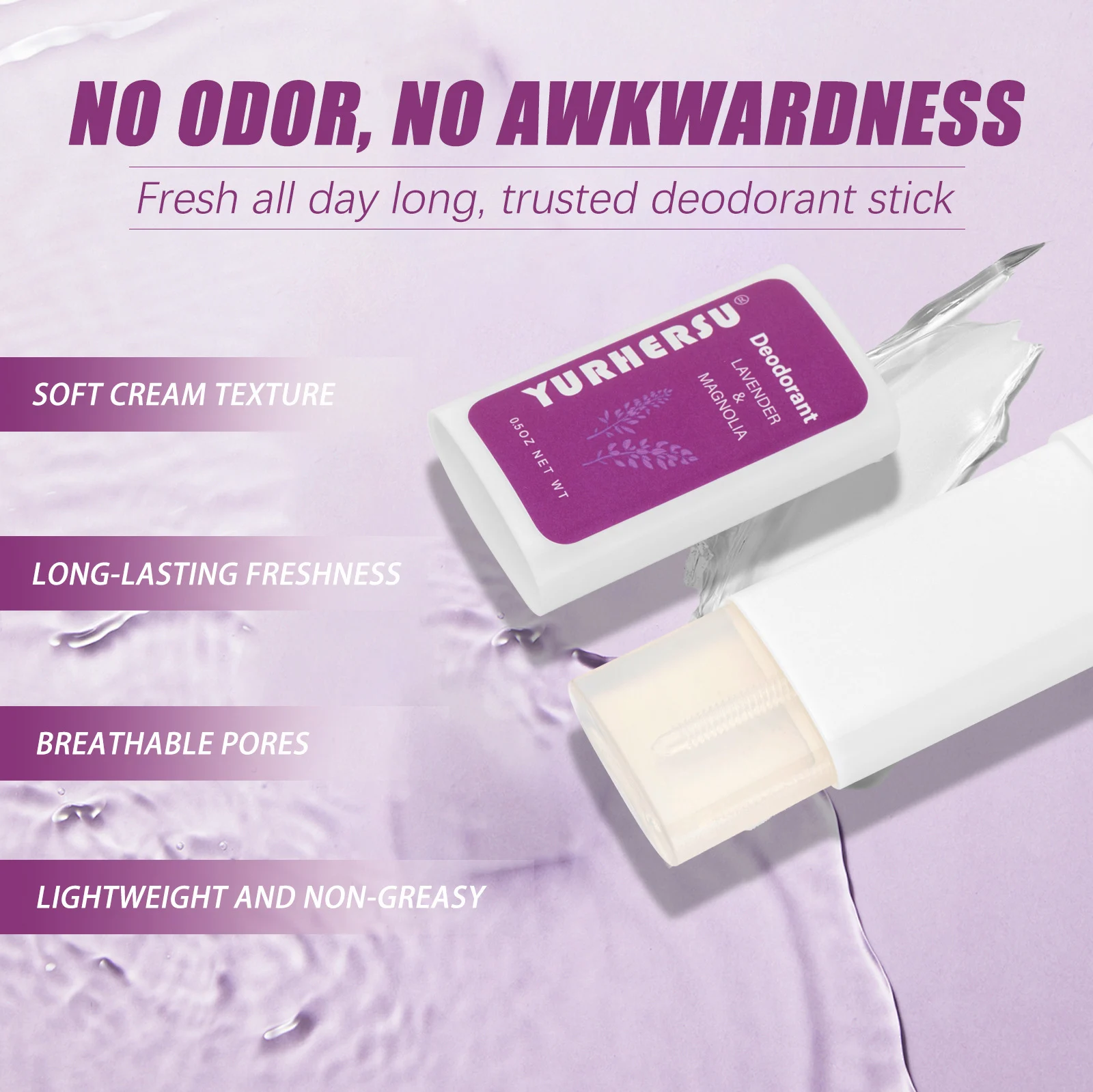 YURHERSU Long-Lasting Deodorant Stick, Lavender & Magnolia Scent, Gentle Odor Control 7 deodorant stick spu969046807249 desc 7