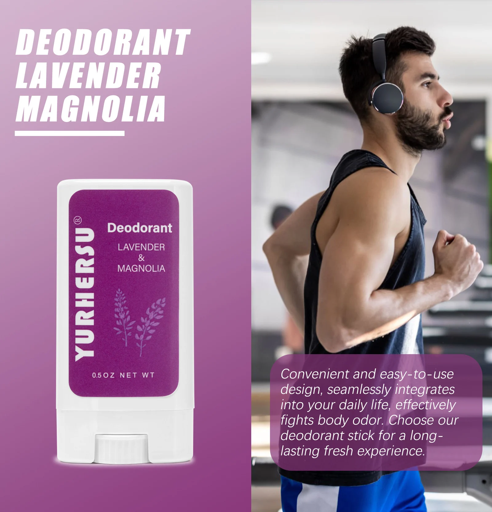 YURHERSU Long-Lasting Deodorant Stick, Lavender & Magnolia Scent, Gentle Odor Control 8 deodorant stick spu969046807249 desc 8