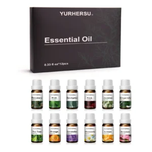 YURHERSU Essential Oil Set 12 x 10ml Botanical Aromatherapy for Massage & Diffuser