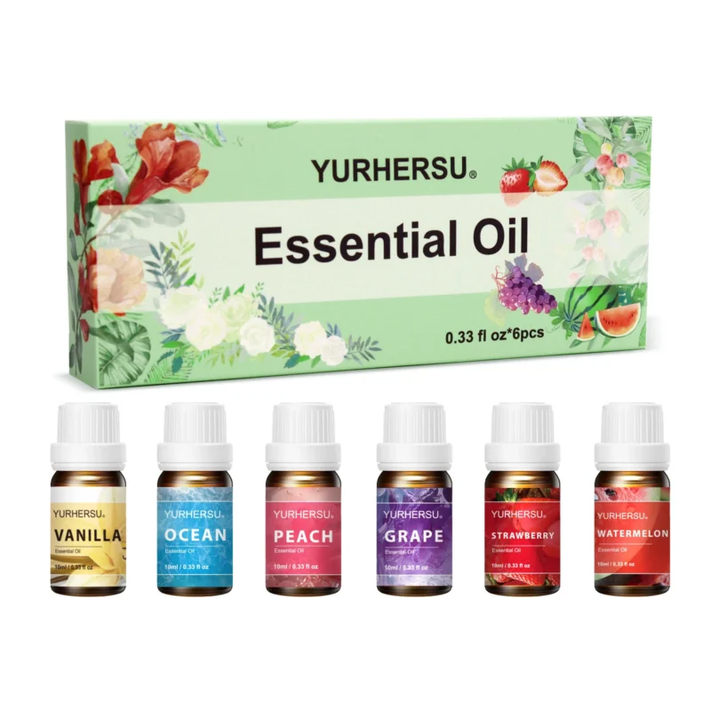 YURHERSU Aromatherapy Essential Oil Set with Fresh Fruit Scents for Diffuser & Massage
