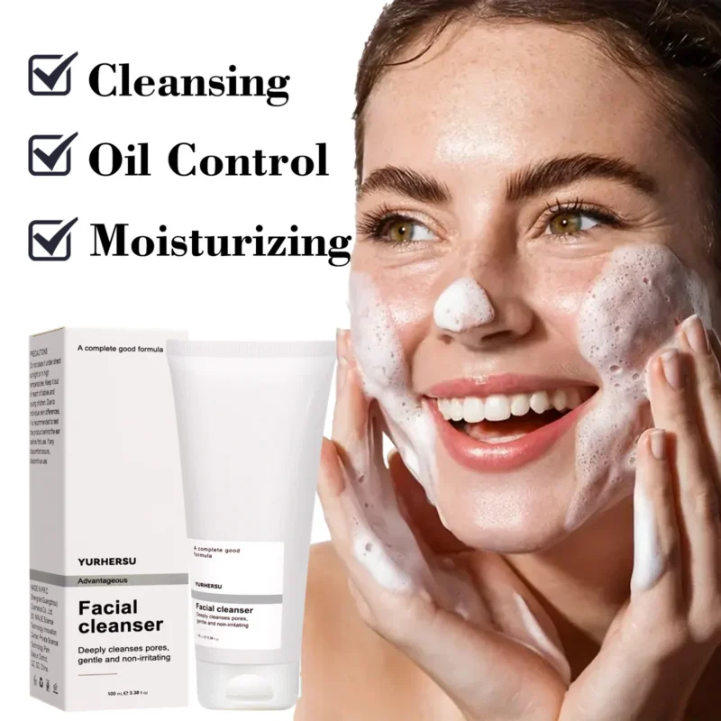 YURHERSU Facial Cleanser Deeply Cleanses Pores Moisturizing Gentle Formula