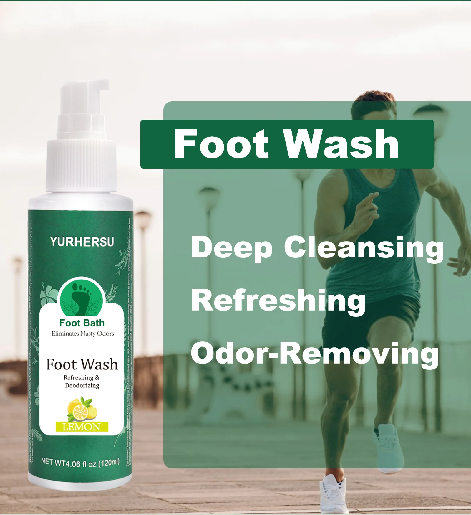 YURHERSU 3-in-1 Foot Care Set - Plant-Based Deodorizing Spray, Wash & Powder 6 foot care spray set spu952538946088 desc 6