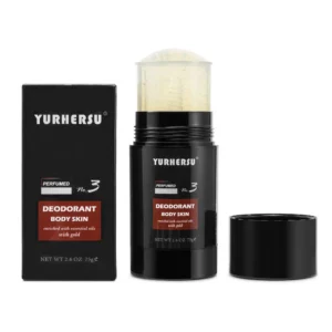 YURHERSU Gold-Infused Solid Deodorant Stick 75g, Long-Lasting Odor Control & Fresh Scent