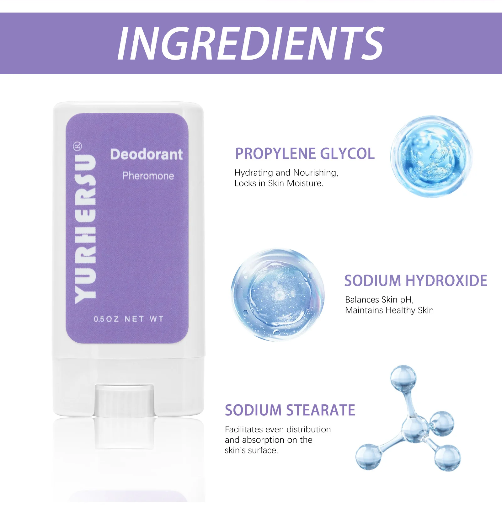 YURHERSU Gold Foil Deodorant Stick - Fresh, Long-Lasting Odor Control & Portable 10 gold foil deodorant stick spu969043243370 desc 10