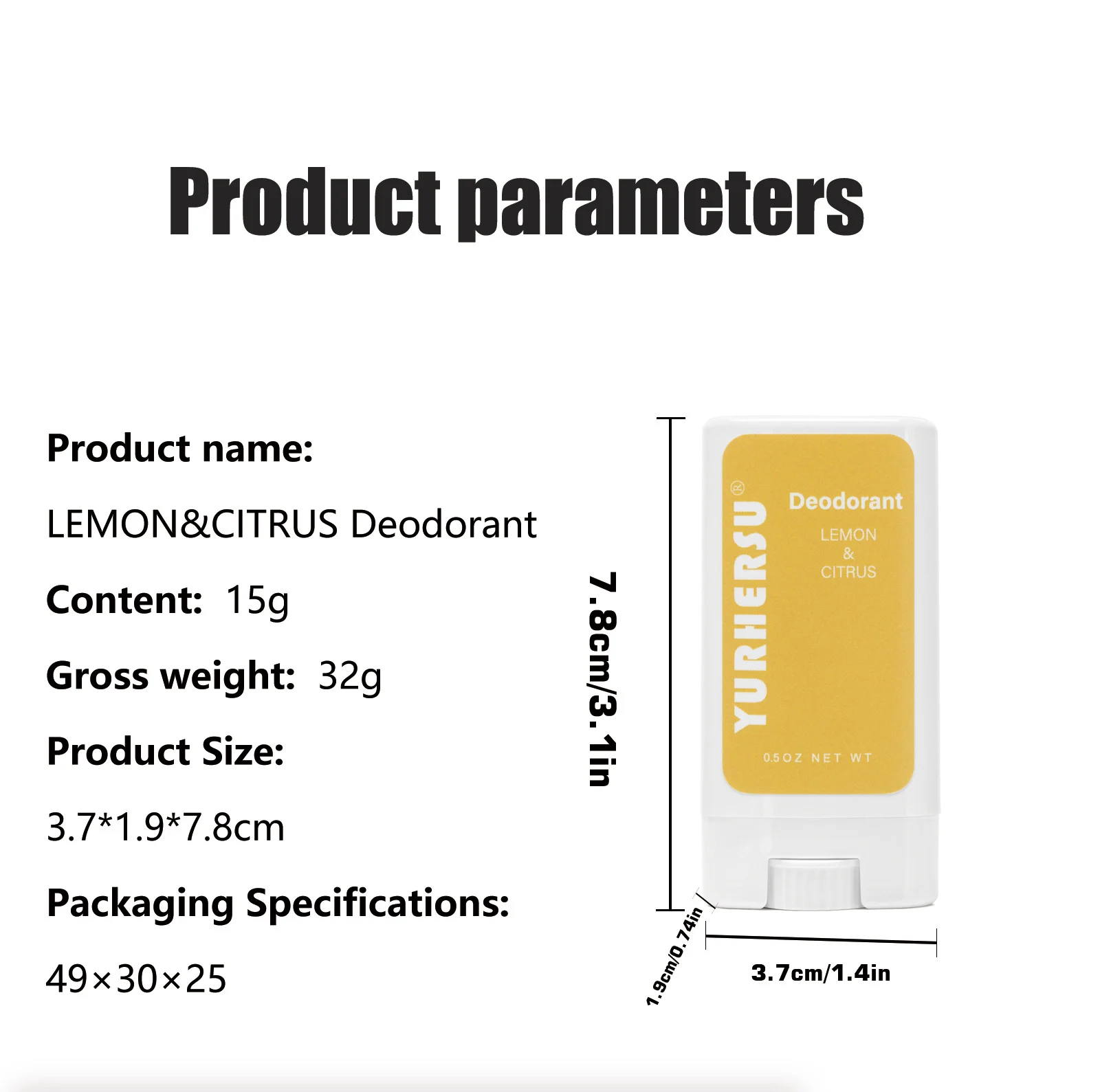 YURHERSU Gold Foil Deodorant Stick - Fresh, Long-Lasting Odor Control & Portable 2 gold foil deodorant stick spu969043243370 desc 2