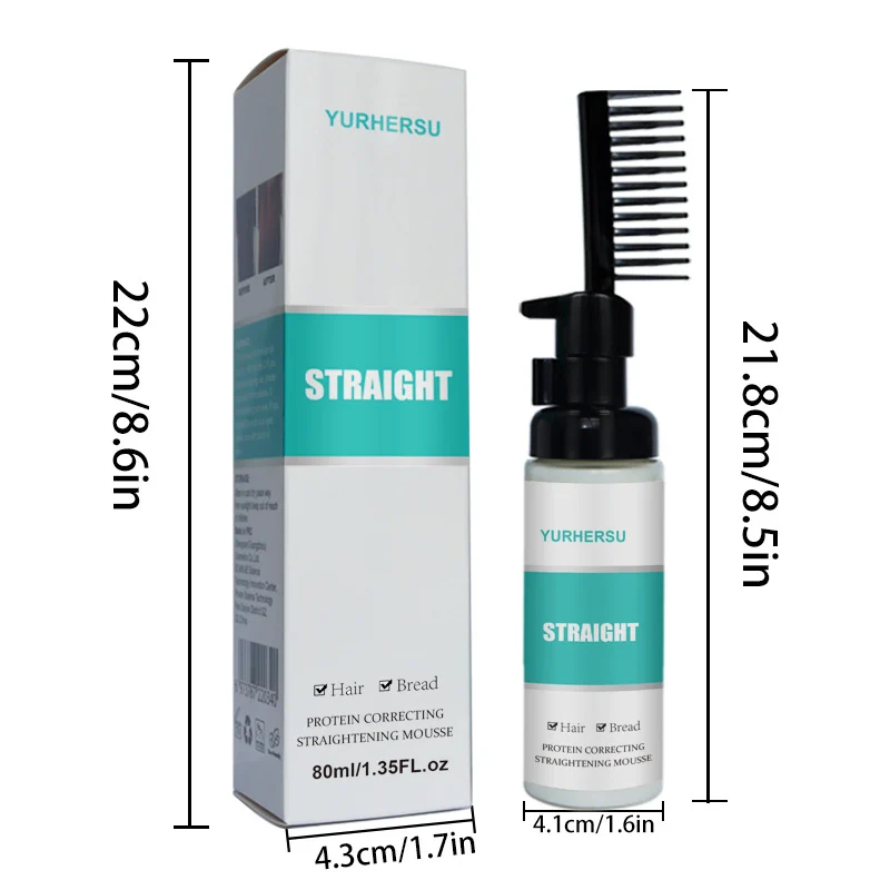 YURHERSU Protein Correcting Hair Straightening Mousse - Frizz Control & Repair 1 hair straightening mousse spu743663653846 desc 1