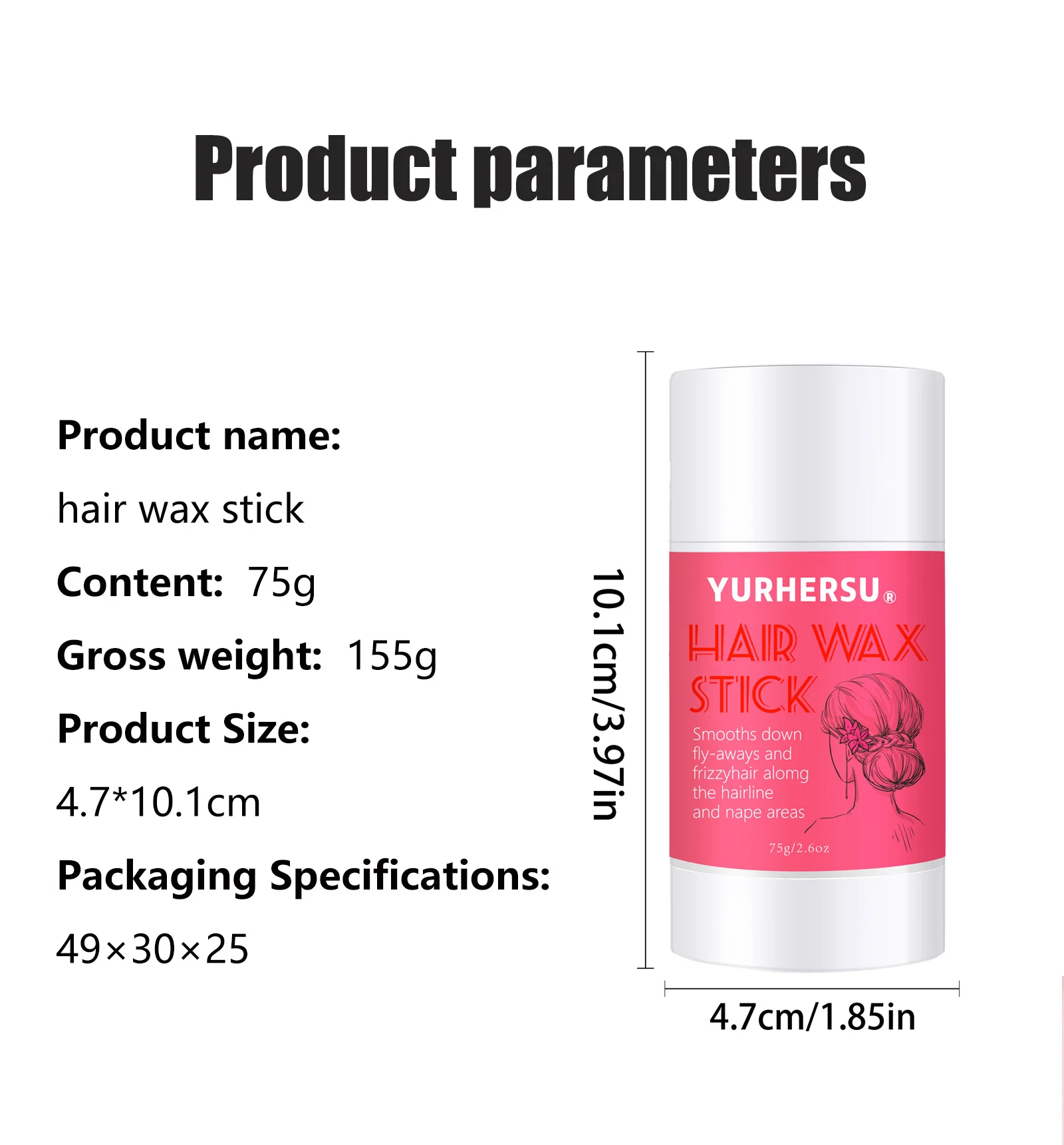 YURHERSU Hair Wax Stick for Men, Long-Lasting Hold, Controls Frizz & Flyaways, 75g 1 hair wax stick spu848347477300 desc 1