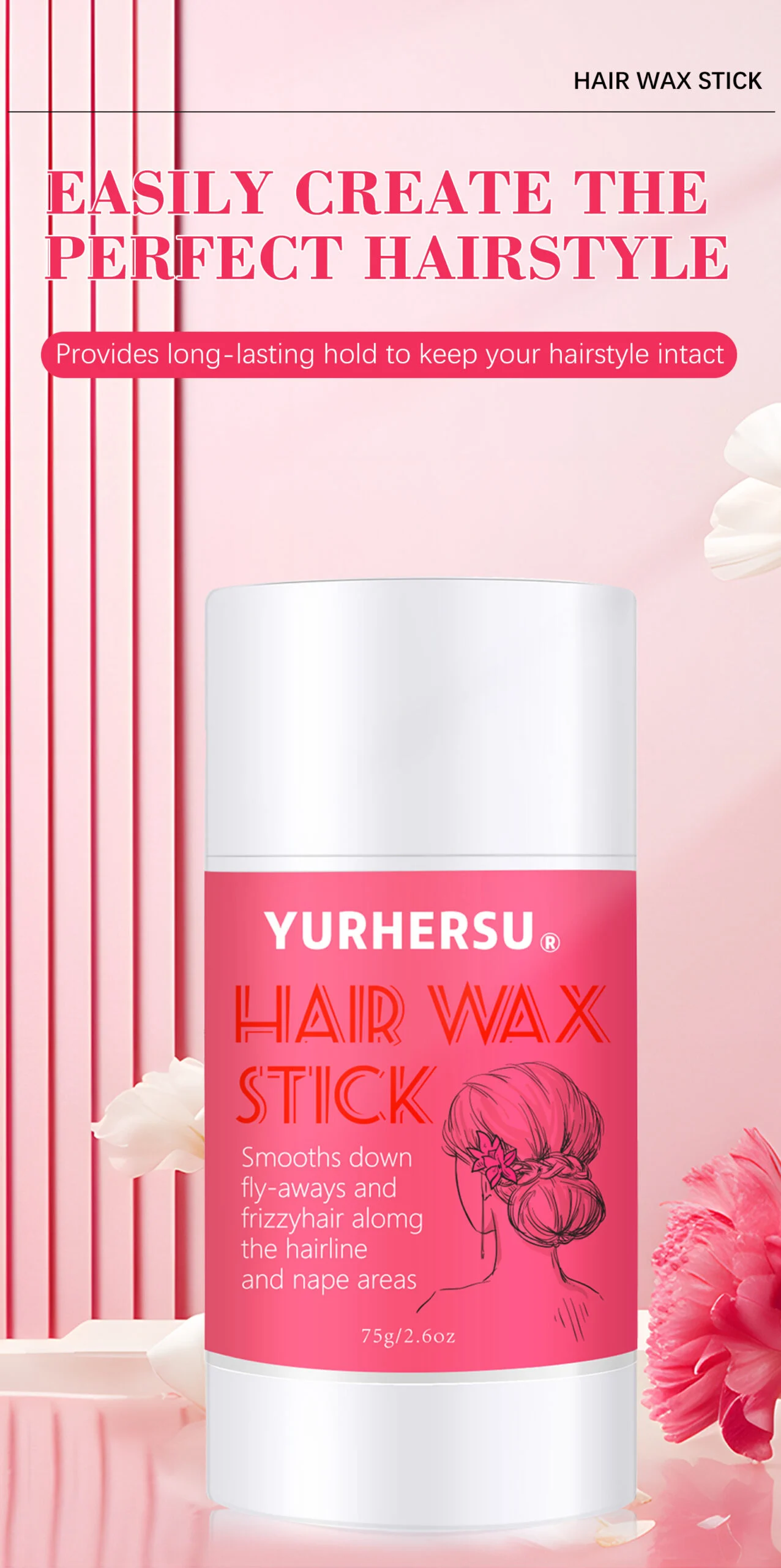 YURHERSU Hair Wax Stick for Men, Long-Lasting Hold, Controls Frizz & Flyaways, 75g 3 hair wax stick spu848347477300 desc 3 scaled
