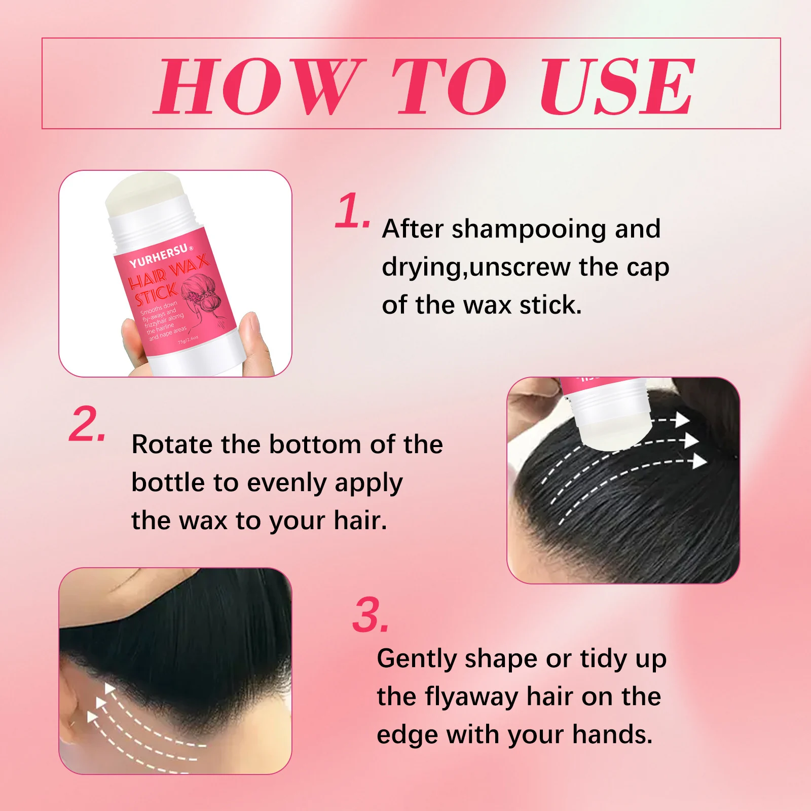 YURHERSU Hair Wax Stick for Men and Women Smooths Flyaways and Frizzy Hair 9 hair wax stick spu969336439184 desc 9