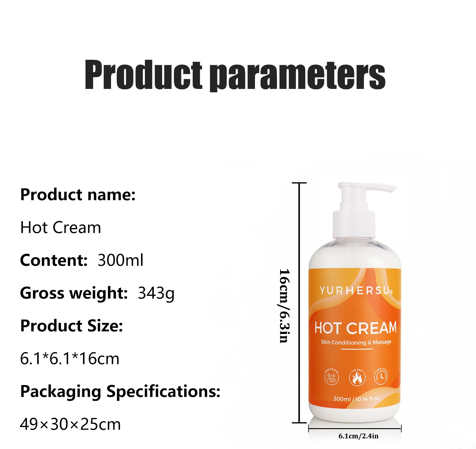 YURHERSU Hot Cream Body Heating & Firming Massage Cream for Slimming & Skin Toning 2 hot body heating massage cream spu900135250432 desc 2