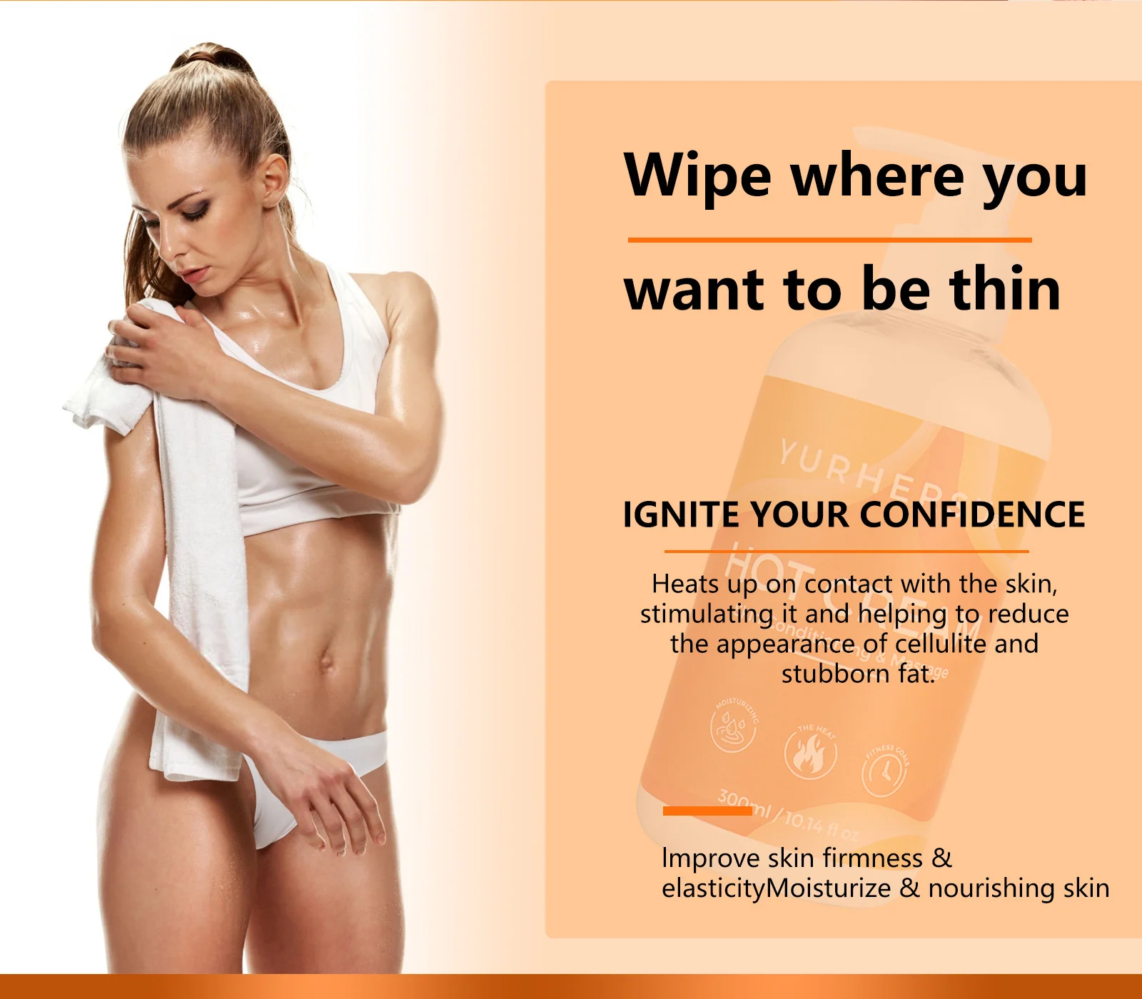 YURHERSU Hot Cream Body Heating & Firming Massage Cream for Slimming & Skin Toning 4 hot body heating massage cream spu900135250432 desc 4