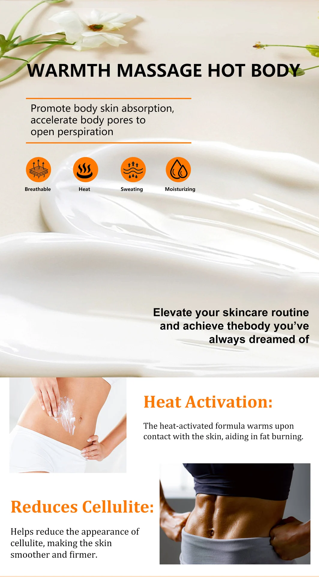 YURHERSU Hot Cream Body Heating & Firming Massage Cream for Slimming & Skin Toning 6 hot body heating massage cream spu900135250432 desc 6