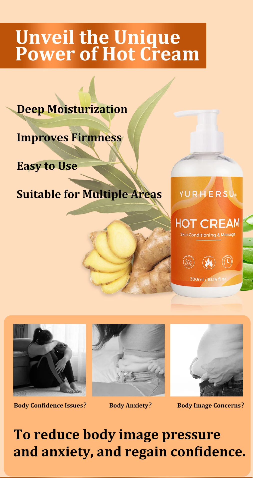 YURHERSU Hot Cream Body Heating & Firming Massage Cream for Slimming & Skin Toning 7 hot body heating massage cream spu900135250432 desc 7