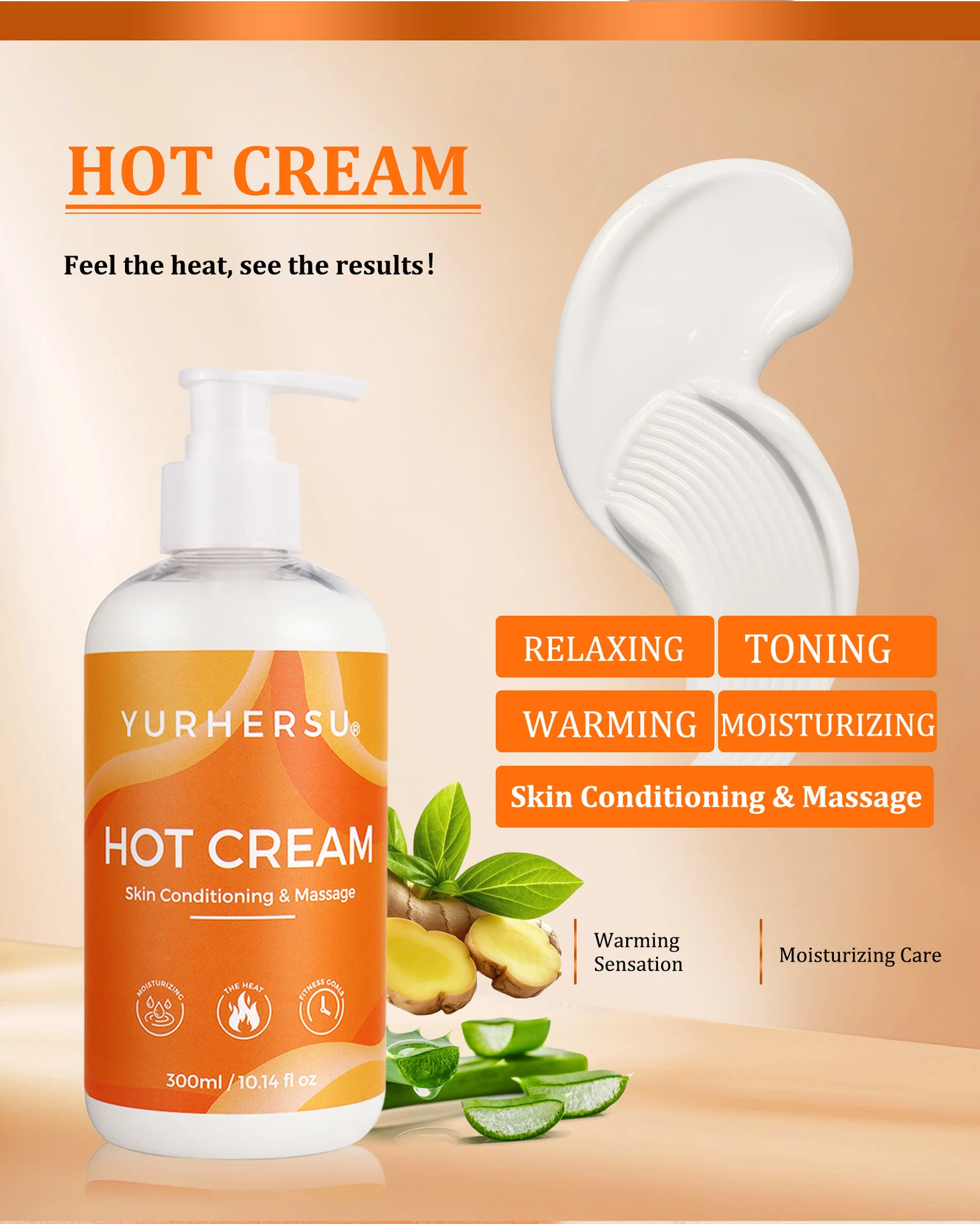 YURHERSU Hot Cream Body Heating & Firming Massage Cream for Slimming & Skin Toning 9 hot body heating massage cream spu900135250432 desc 9