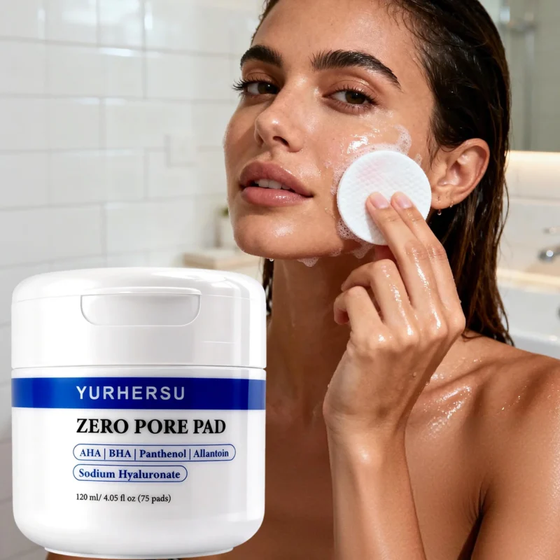 YURHERSU Zero Pore Pads with Hyaluronic Acid, AHA BHA for Deep Cleansing & Hydration