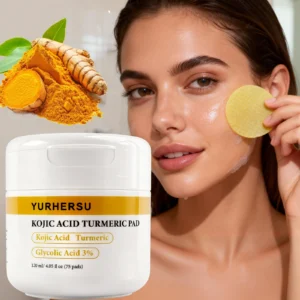 YURHERSU Kojic Acid Turmeric Pads - Deep Cleansing, Gentle, Hydrating Glycolic Acid 3%