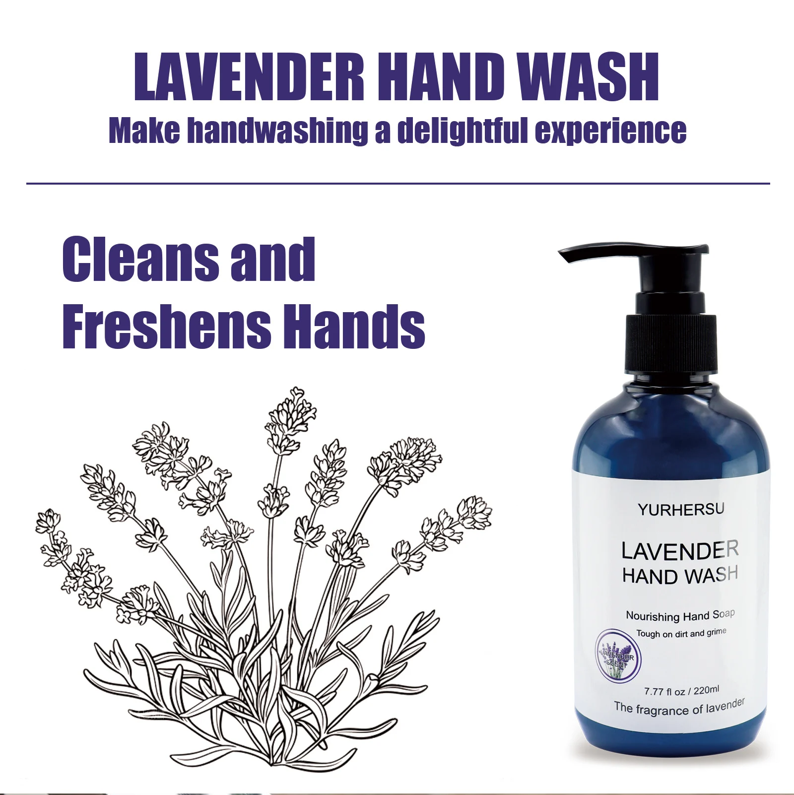 YURHERSU Nourishing Lavender Hand Wash Soap, 220ml 5 lavender hand wash soap spu800685566968 desc 5