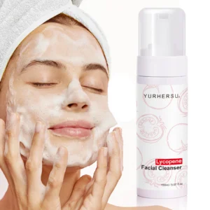 YURHERSU Lycopene Facial Cleanser Foam - Gentle Deep Cleansing, Brightening & Hydrating