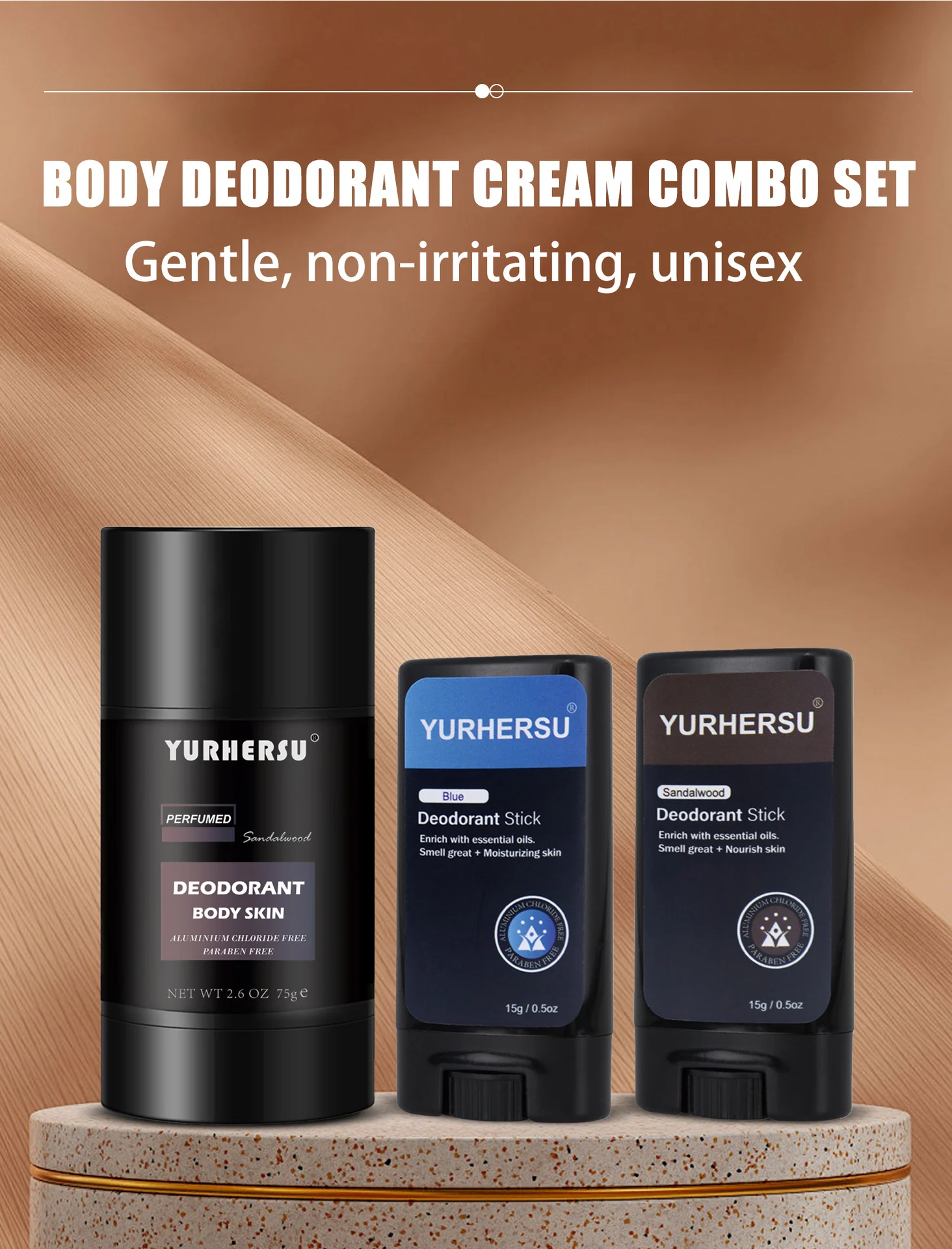 YURHERSU Men's Deodorant Stick for Body Skin, Long Lasting Freshness, Aluminum Chloride Free 3 mens deodorant stick spu812395512317 desc 3