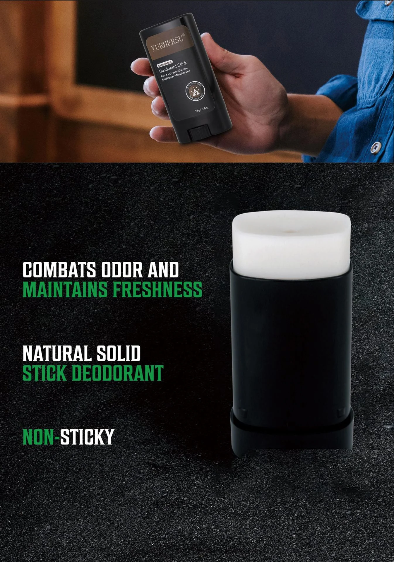 YURHERSU Deodorant Stick for Men, Long Lasting, Odor Control, Essential Oils 12 mens deodorant stick spu936510291356 desc 12