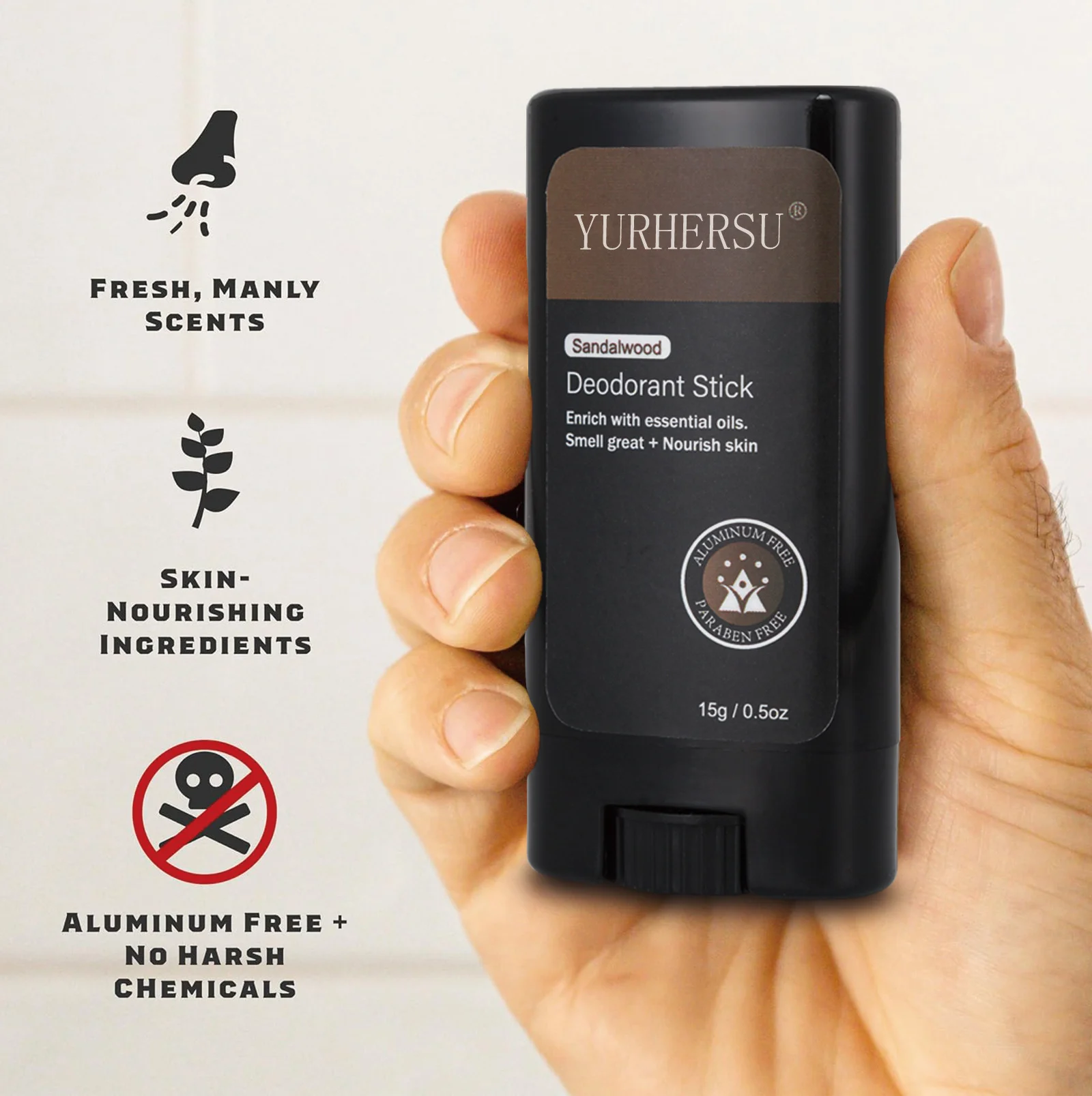 YURHERSU Deodorant Stick for Men, Long Lasting, Odor Control, Essential Oils 9 mens deodorant stick spu936510291356 desc 9