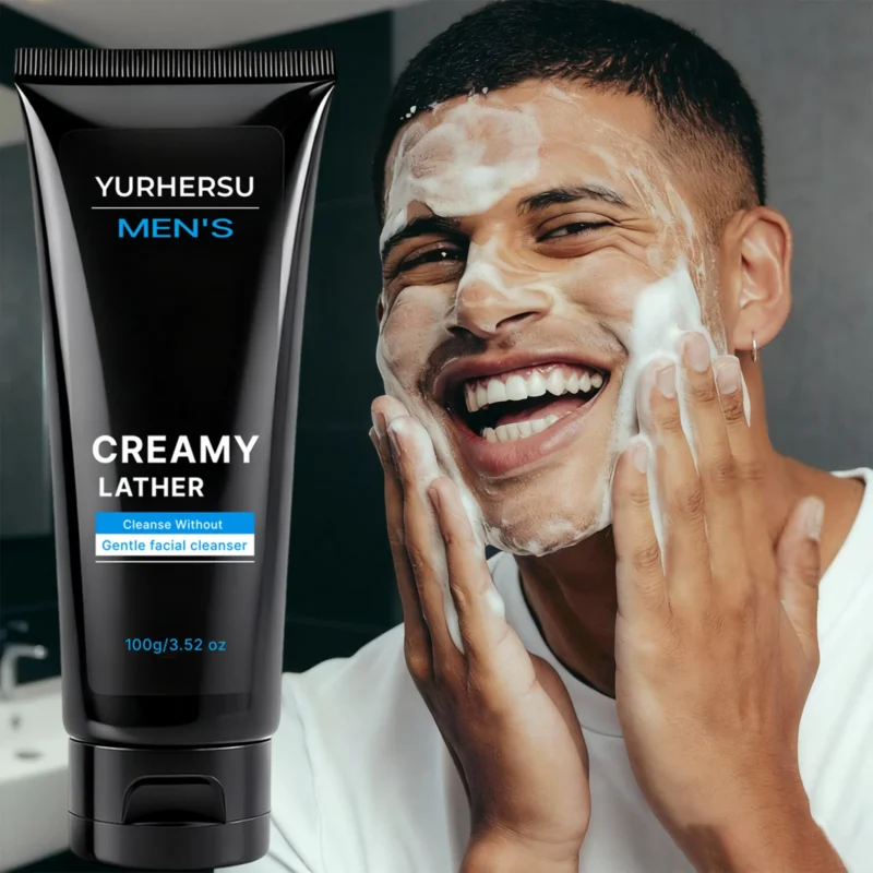 YURHERSU Men's Creamy Lather Gentle Facial Cleanser for Oil Control and Hydration