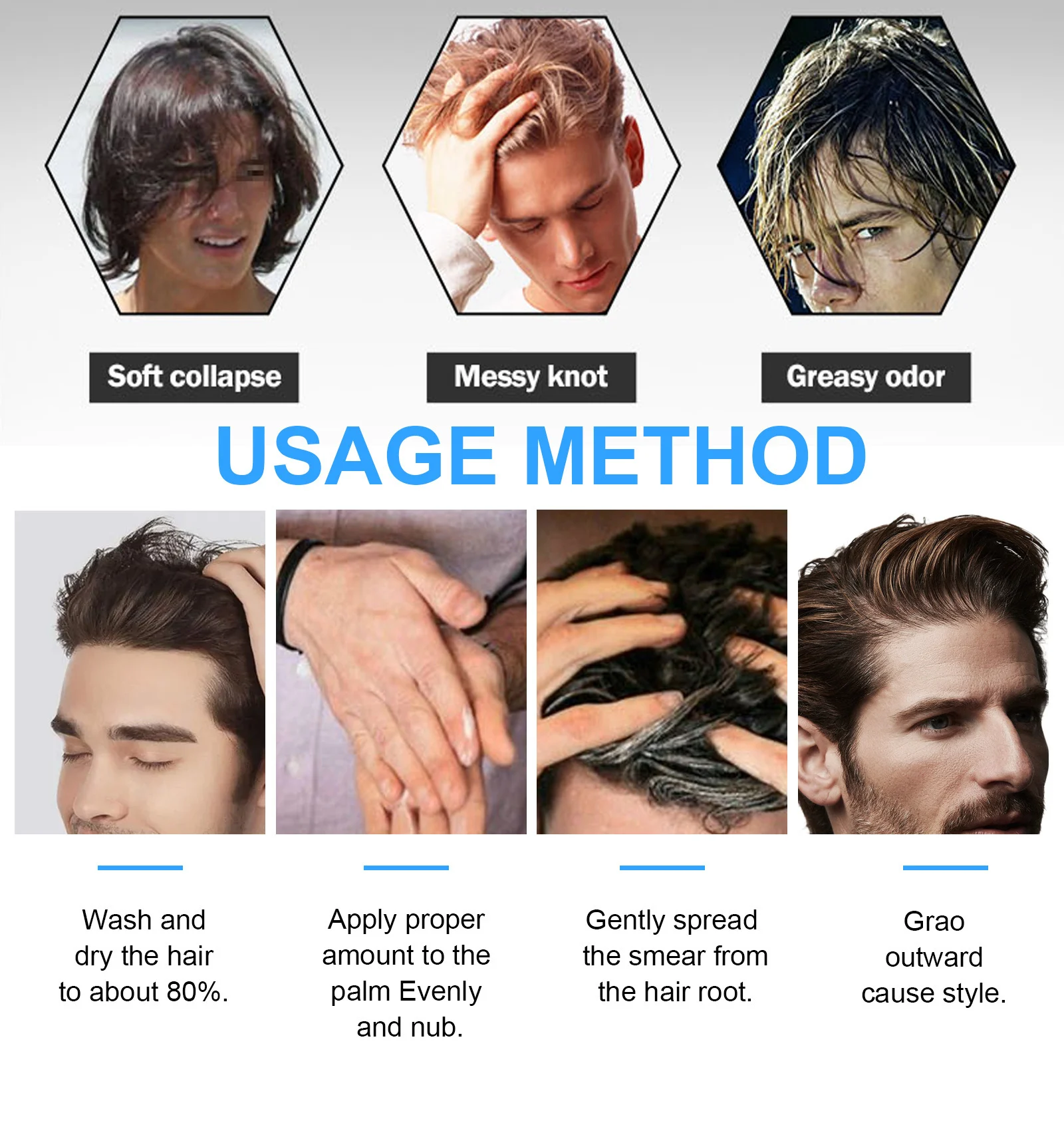 YURHERSU Men's Matte Clay Hair Wax, Strong Hold, Long-Lasting Styling 11 mens matte hair clay spu1002751438288 desc 11