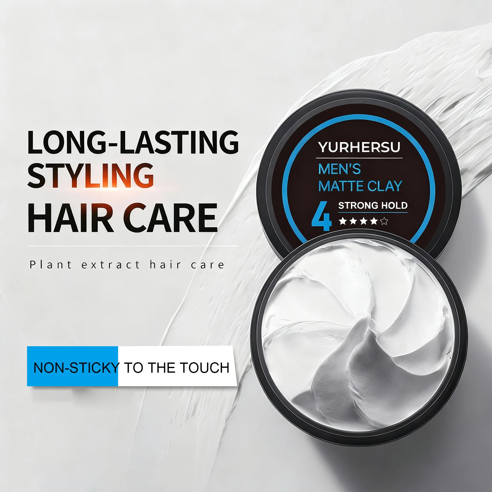 YURHERSU Men's Matte Clay Hair Wax, Strong Hold, Long-Lasting Styling 6 mens matte hair clay spu1002751438288 desc 6