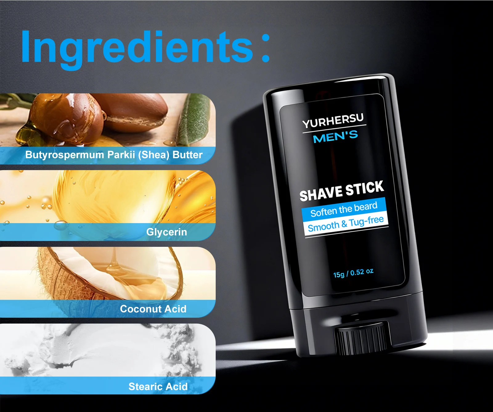 YURHERSU Men's Shave Stick Softens Beard, Smooth Tug-Free Shaving Cream Solid Stick 7 mens shave stick cream spu1015836956280 desc 7